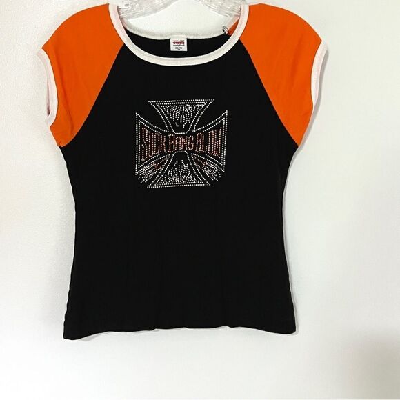 🌺3 FOR $20🌺 - V Twin Motorcycle Apparel Suck Bang Blow Cropped Shirt S - Picture 1 of 5